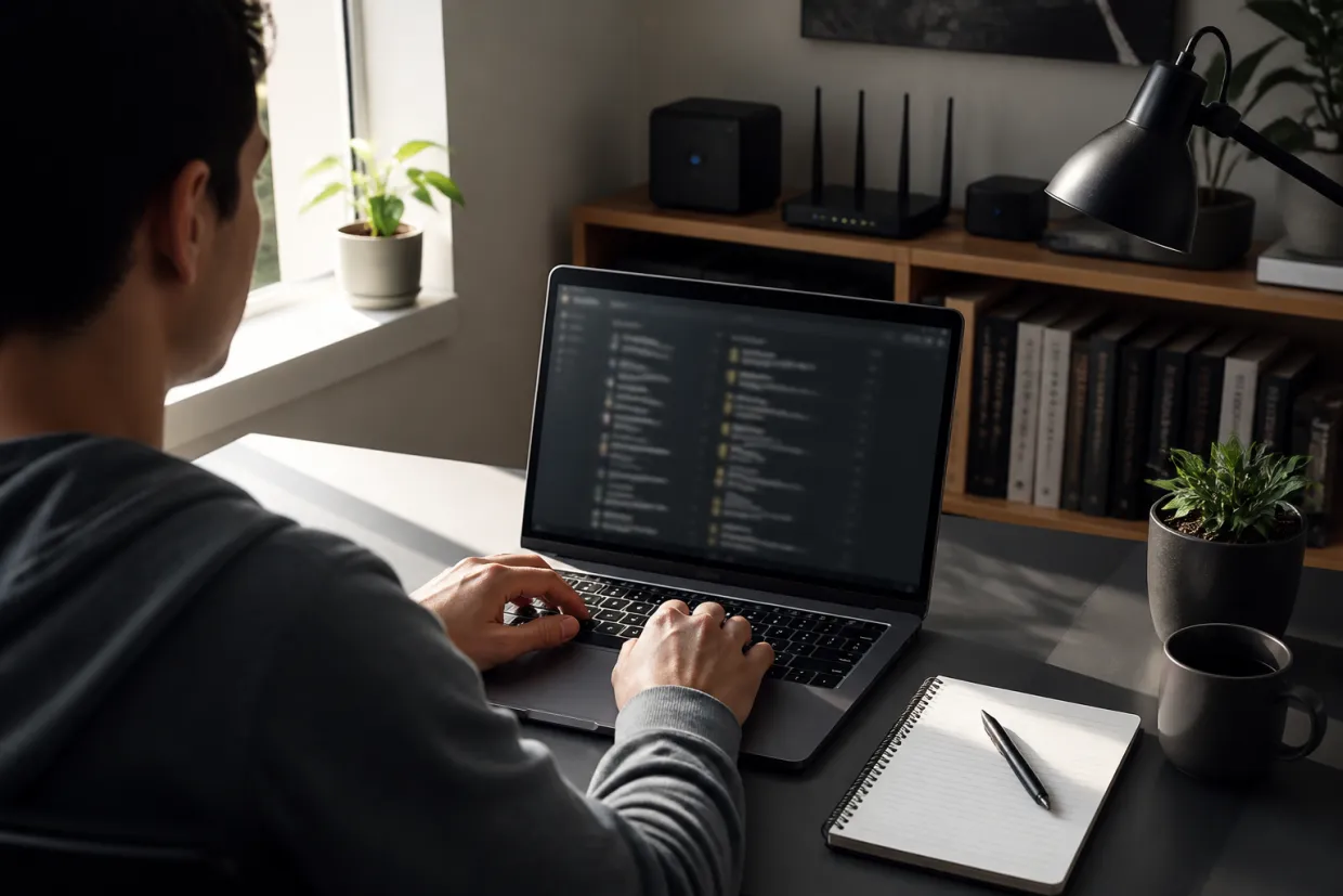 A user accessing a curated directory of .onion websites on a laptop.